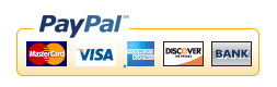 All payments are processed through PayPal's secure server.  Mastercard, Visa, American Express, Discover and E-Check accepted.